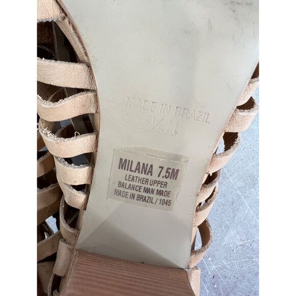 Steven By Steve Madden Womens‎ Milana 7.5M Leather Wedges Tan Braided Boho - Picture 5 of 11